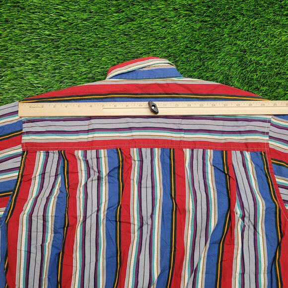 Vintage 90s Colours by Alexander Julian Striped Shirt 2XL 17 Oversized - Picture 9 of 10